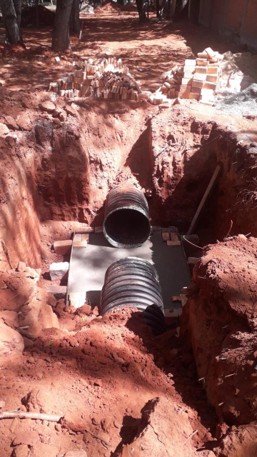 Red de desagüe pluvial para barrio cerrado de 121 lotes